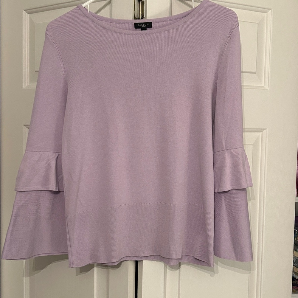 Talbots Lavender bell sleeves Knit Blouse